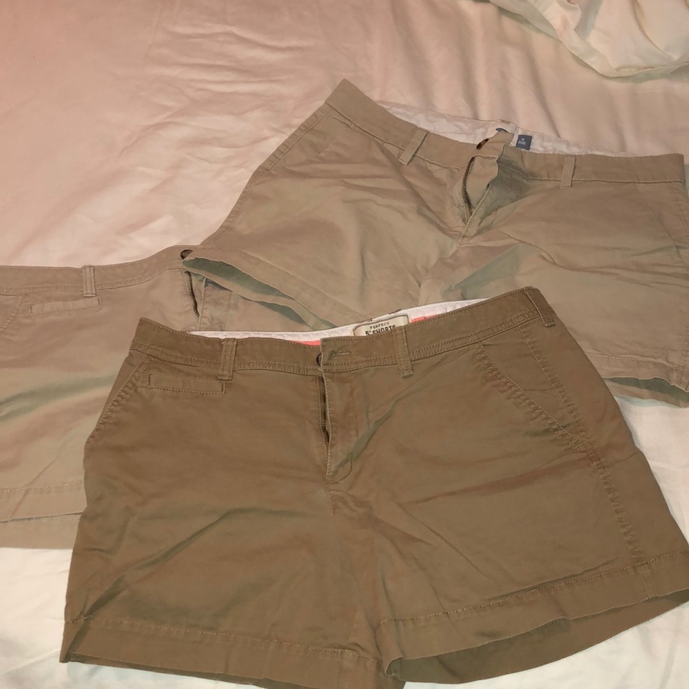 Bundle size 12 old navy khaki(2)and tan (1) shorts